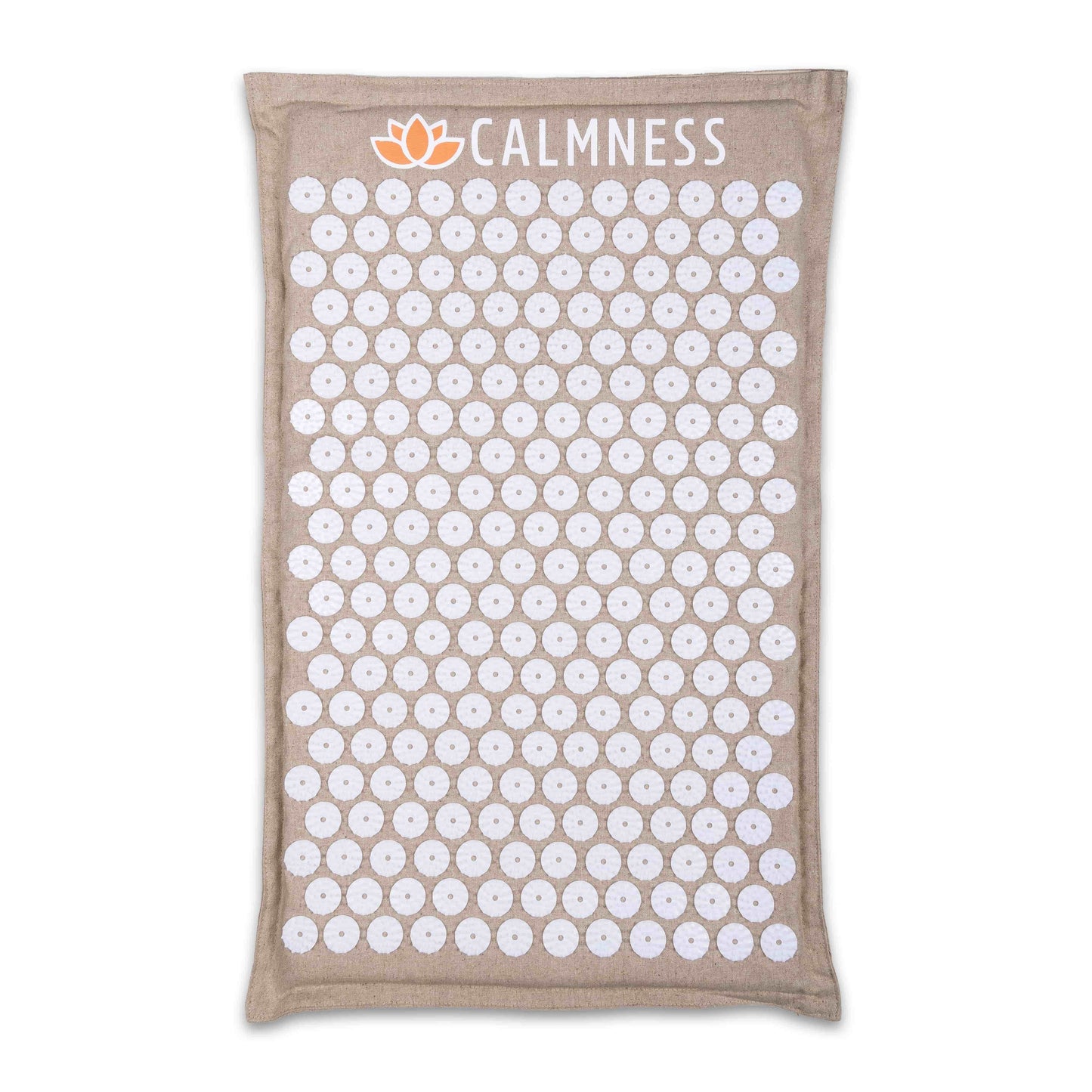 Beige linen Calmness Eco Acupressure Mat, front view - Calmness for a comfortable massage experience