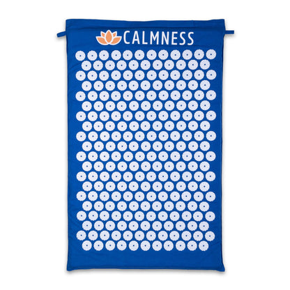 Blue Calmness Acupressure Mat with sponge filling, front view - Calmness for relaxation and pain relief