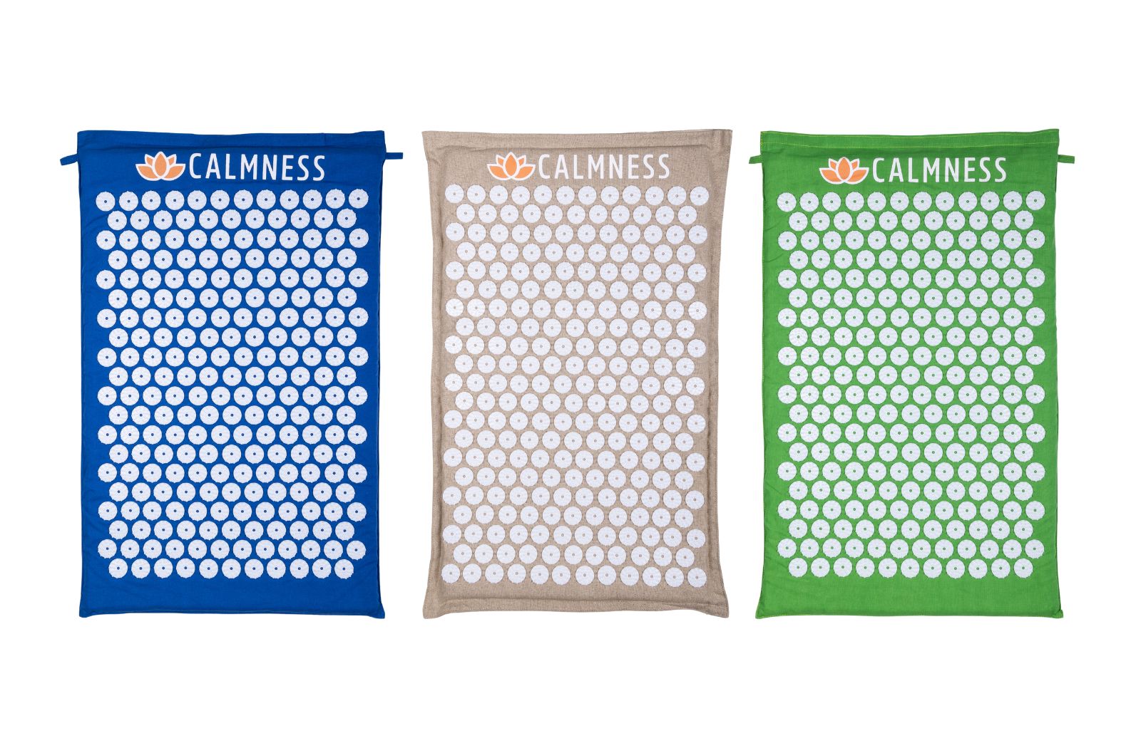 Front side of Calmness blue and green Acupressure Mat and Calmness Eco Acupressure Mat