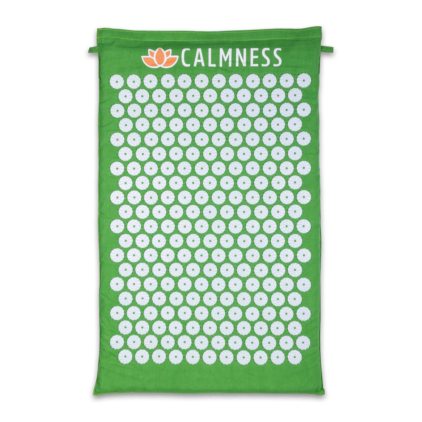 Green Calmness Acupressure Mat with sponge filling, front view - Calmness for relaxation and pain relief