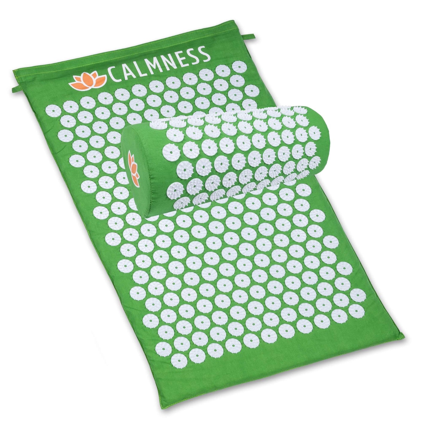 Set of green Calmness Acupressure Mat and Pillow with sponge filling - Calmness for a complete relaxation experience