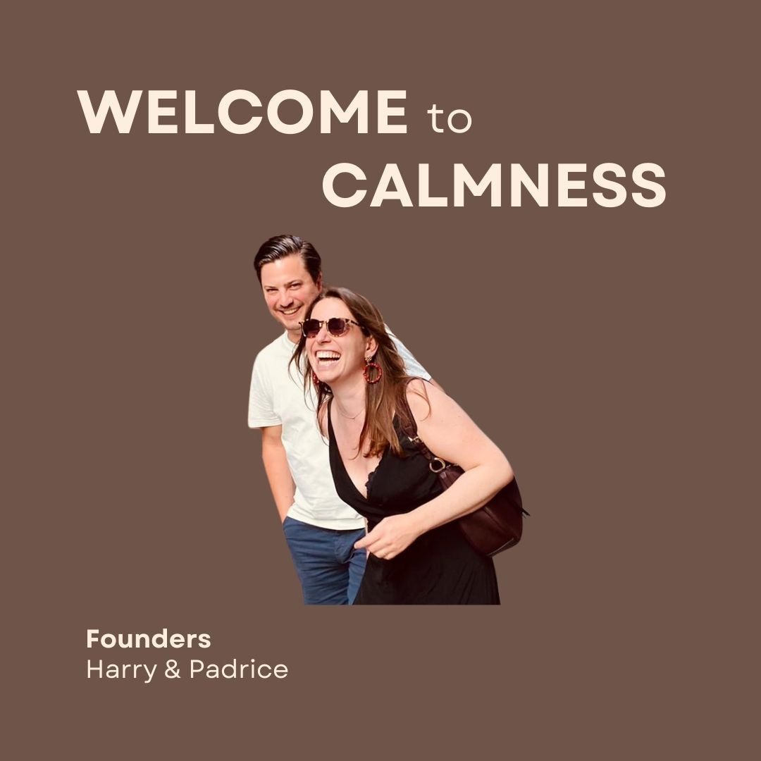 Welcome to Calmness image featuring founders Padrice and Harry